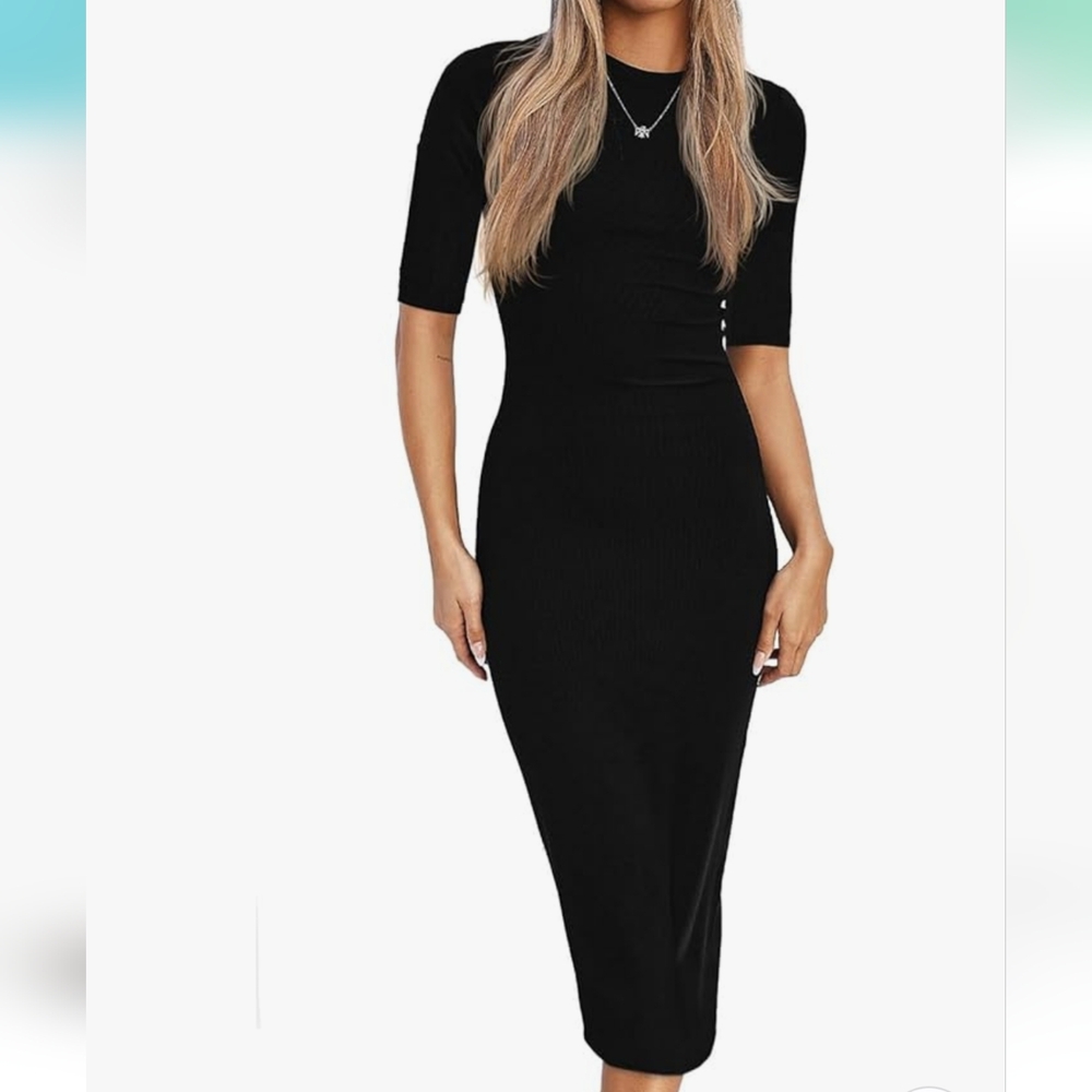Crewneck ribbed midi dress NWT